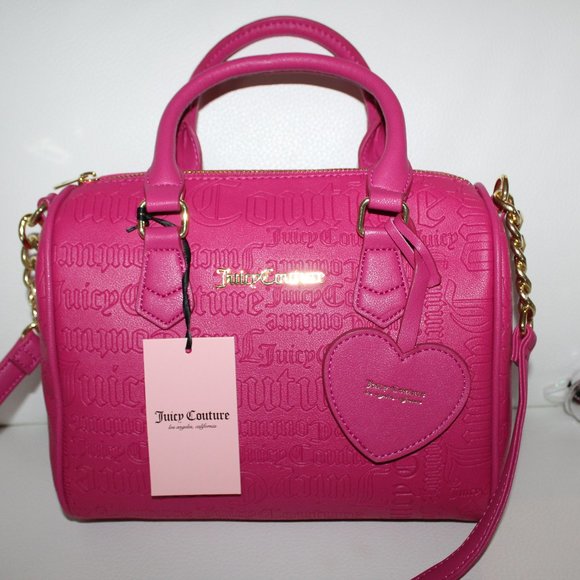 Juicy Couture Handbags - NWT JUICY COUTURE DEBOSS LOGO RASPBERRY SPEEDY SATCHEL CROSSBODY BAG PURSE